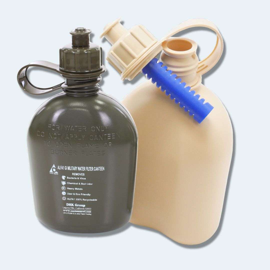 ALFA1 GI Water Filter Canteen or Bottle + 1 ALFA1 Life Saver Nano Water ...